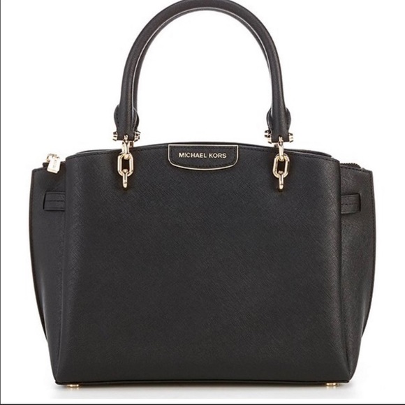Michael Kors Handbags - NWT Micheal Kors Rochelle Black Large Satchel Shoulder Bag